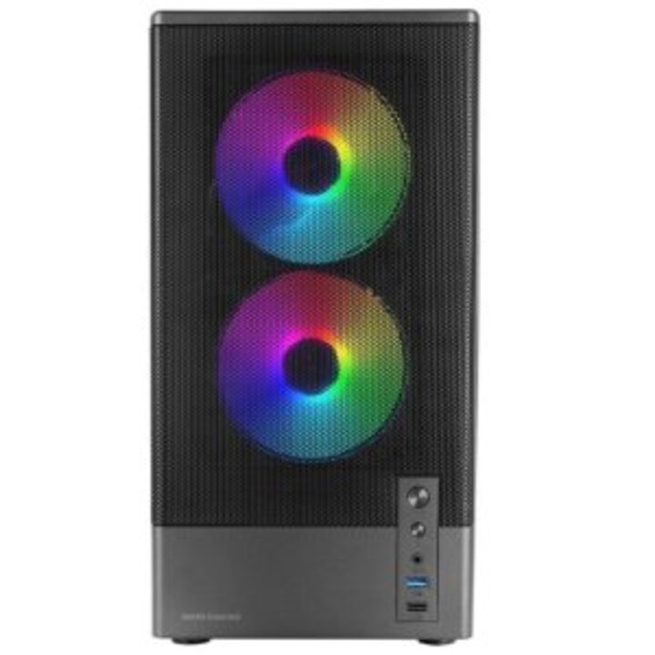 Gabinete MicroATX Mars Gaming Mconyx Preto com Painel Lateral de Vidro, Painel Frontal em Mesh, Suporte para GPU, 292mm, S