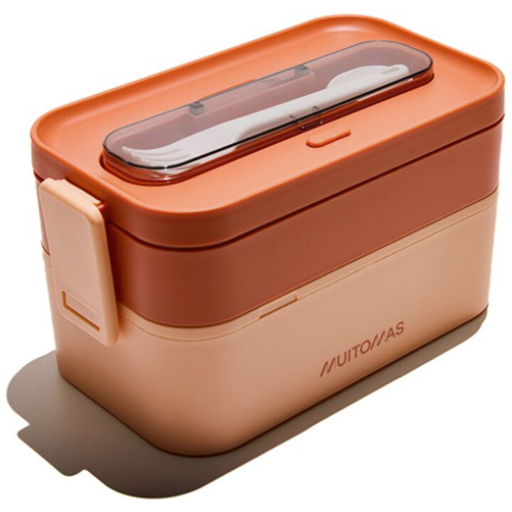 Muitomas - LUNCHBOXLPF Lunch Box Container 1.7 L Plastic Peach 1 piece