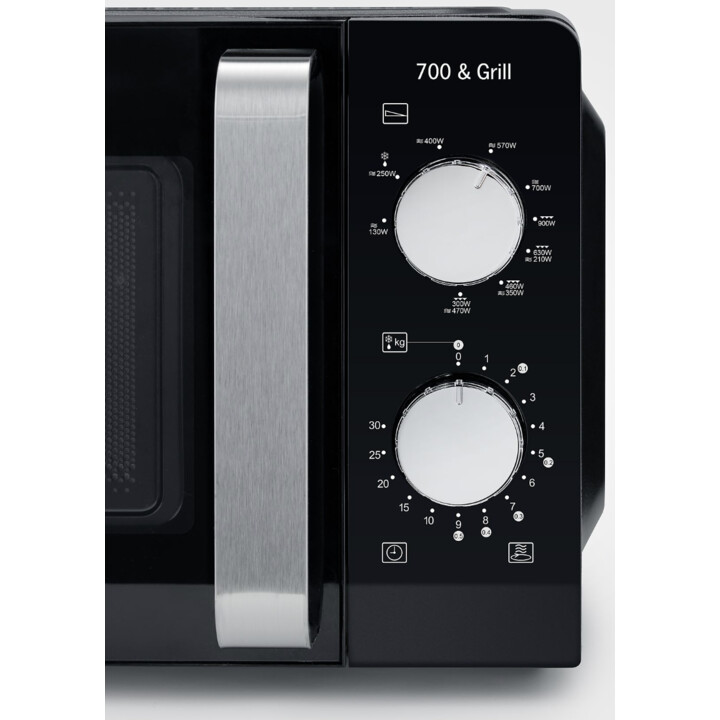Microondas con grill - SEVERIN MW 7781, 900 W, 9 niveles de potencia, 17 l, Negro