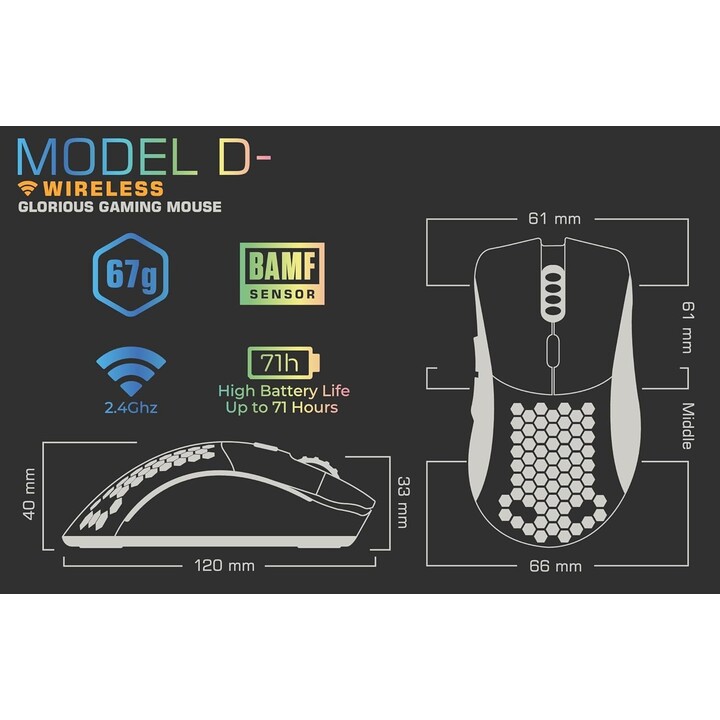 Rato Gaming Glorious Model D Wireless Branco