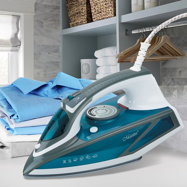 MAESTRO MR-304C Ferro da stiro a vapore 2200W, bianco, blu