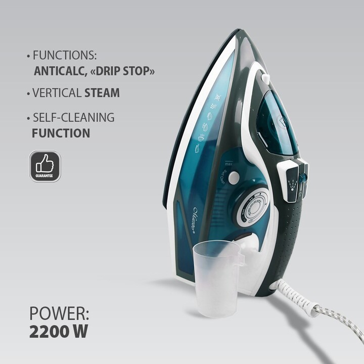 MAESTRO MR-304C Ferro da stiro a vapore 2200W, bianco, blu