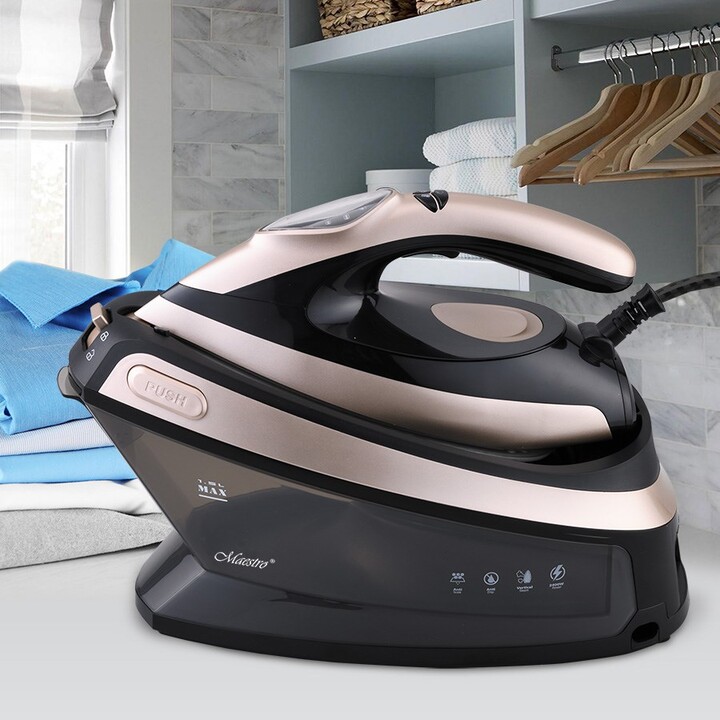 Maestro MR-320C Dampfbügelstation 2400 W 1,5 l Keramik-Bügelsohle Schwarz, Rosa-Goldfarben