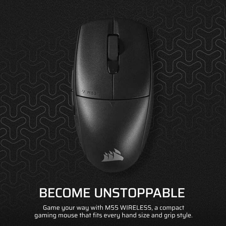 Corsair M55 Gaming 24000 DPI 65 g Kabellos Schwarz