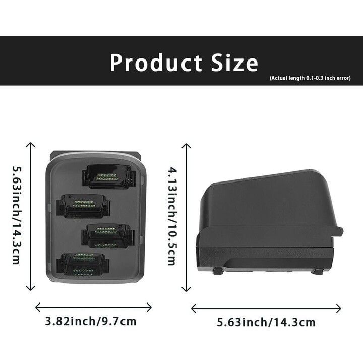 Stazione di ricarica della batteria ZEBRA per MC9300, 4 alloggiamenti | SAC-MC93-4SCHG-01, nero