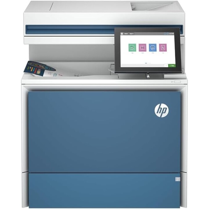 Stampante laser Ethernet HP LaserJet A4 con duplex, sicurezza avanzata e scanner, bianco/blu