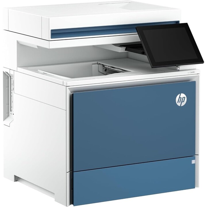 Stampante laser Ethernet HP LaserJet A4 con duplex, sicurezza avanzata e scanner, bianco/blu