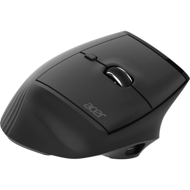 Mouse Bluetooth sem fio vertical Acer Smart Fit 8000 DPI preto recarregável 10 botões
