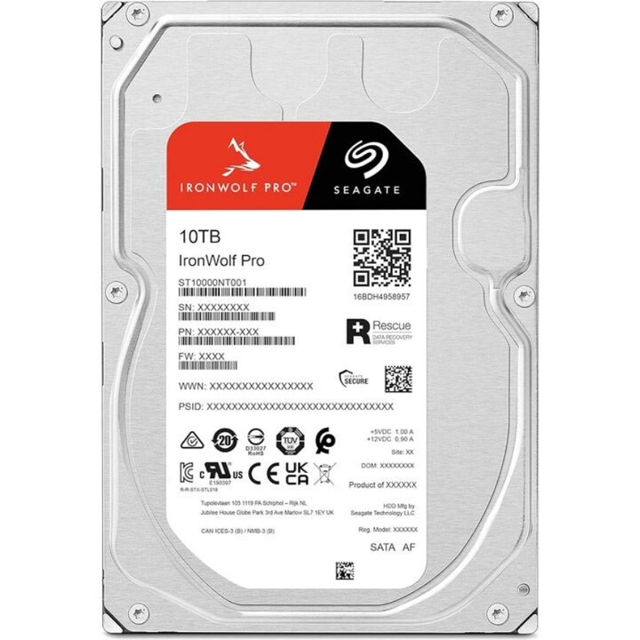 Seagate ST10000NT001 IronWolf Pro 10TB 3,5" 7200RPM SATA 6Gb/s NAS HDD 256MB Cache CMR