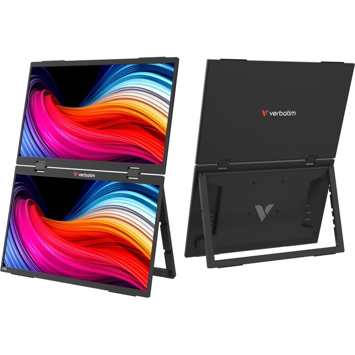 Verbatim Monitor portatile doppio 15,6" FHD IPS HDR USB-C Mini HDMI 2x Altoparlanti VESA Nero