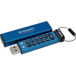 Kingston IronKey Keypad 200 128GB USB 3.2 Gen1 FIPS 140-3 Level 3 AES-256 Encrypted Flash Drive
