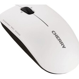 Ratón Cherry con cable sensor óptico alta precisión 3 botones ergonómico gris/blanco