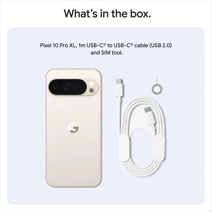 Google Pixel 10 Pro XL 5G, 16 GB 512 GB, OLED da 6,8 pollici, Gemini IA, 4970 mAh, Bianco porcellana