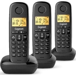 Gigaset Basic 100 Cordless Phone / TRIO Pack / Black