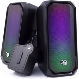 HAUT-PARLEURS Coolbox R205 2.0 RGB NOIR + TÉLÉCOMMANDE