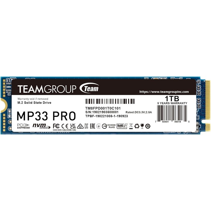 Team Group MP33 PRO 1TB Gen3 PCIe x4 NVMe