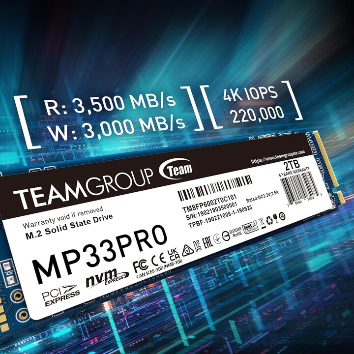 Team Group MP33 PRO 1TB Gen3 PCIe x4 NVMe
