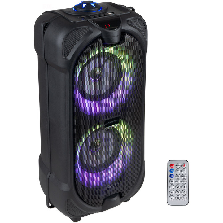 Alto-falante Esperanza EP157 BT FM RGB LED preto 10W