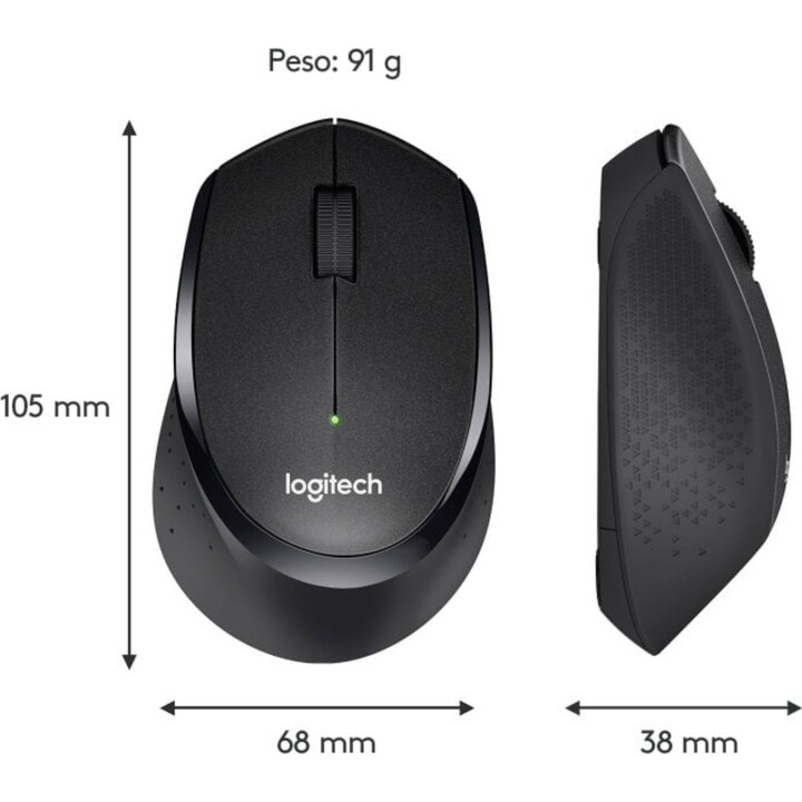 Logitech M330 Silent Plus Kabellose Maus Schwarz 1000DPI