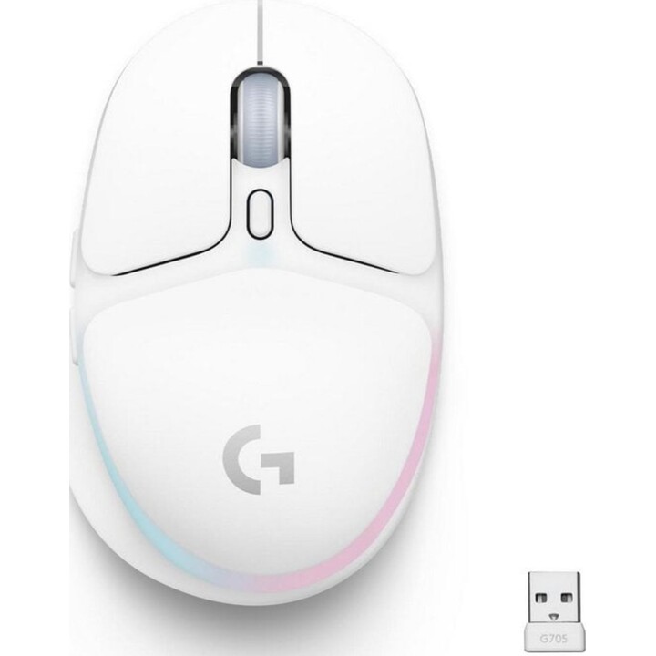 Logitech G705 Wireless RF Bluetooth Mouse 8200DPI Branco RGB programável