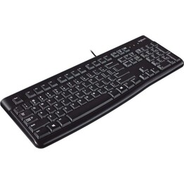 Teclado USB Logitech K120, preto, cabo de 1,5 m, layout QWERTY
