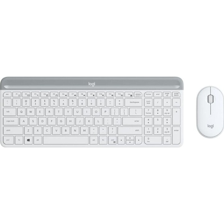 Logitech 920-009205 Full Wireless Keyboard US Layout with Included Mouse White