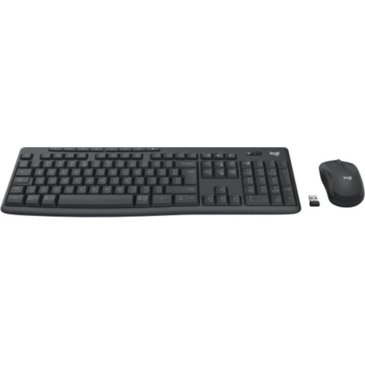 Logitech 920-012077 Tastiera a membrana wireless QWERTY US con mouse incluso
