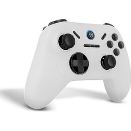 Gamepad Krom Kadoer Bluetooth v5.0 Dual Vibration Turbo PC Switch Android iOS Weiß
