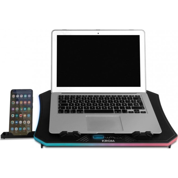 Tapis de refroidissement Krom Kooler RGB pour ordinateurs portables jusqu'à 19"