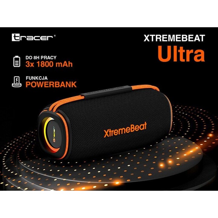 Tragbarer Bluetooth-Lautsprecher Tracer Xtremebeat Ultra TWS, Schwarz, 25 W