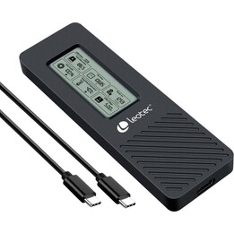 Externes Gehäuse für M.2 NVMe SSD-Festplatte Leotec LEM2EXT01/ USB 3.2/ mit LCD-Bildschirm