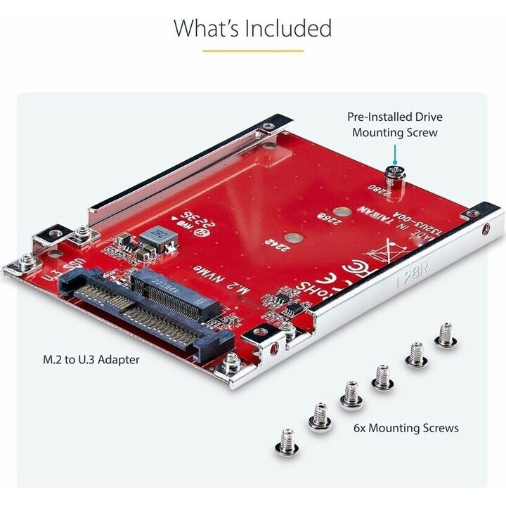 StarTech.com M.2 to U.3 Adapter for NVMe SSDs, PCIe Drive Host Converter to 2.5 U.3 (SFF-TA-1001)