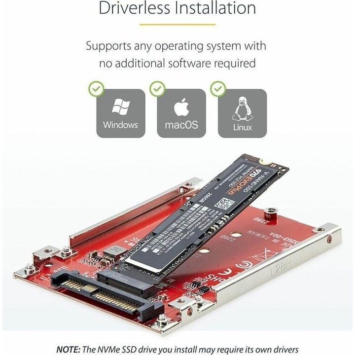 StarTech.com M.2 to U.3 Adapter for NVMe SSDs, PCIe Drive Host Converter to 2.5 U.3 (SFF-TA-1001)