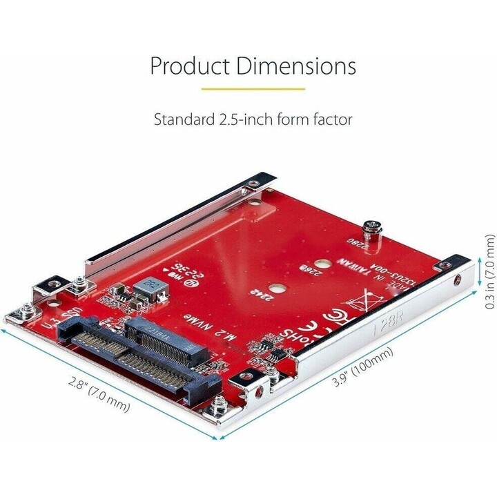 StarTech.com M.2 to U.3 Adapter for NVMe SSDs, PCIe Drive Host Converter to 2.5 U.3 (SFF-TA-1001)