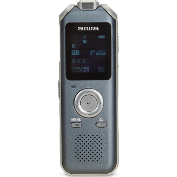 Grabadora digital Aiwa DVR-M700 de 16 GB con triple micrófono, radio FM, pantalla OLED y USB-C