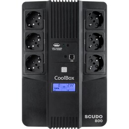 CoolBox Scudo 3 LCD 800VA SAI (UPS) Línea interactiva 0,8 kVA 6 salidas AC