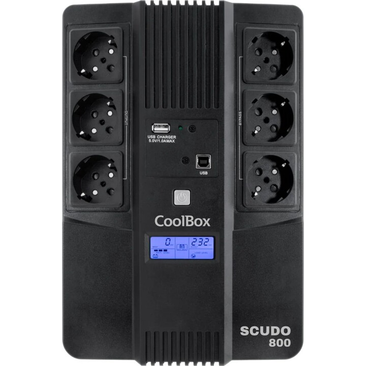 CoolBox Scudo 3 LCD 800VA UPS Line Interactive 0,8 kVA 6 prese CA