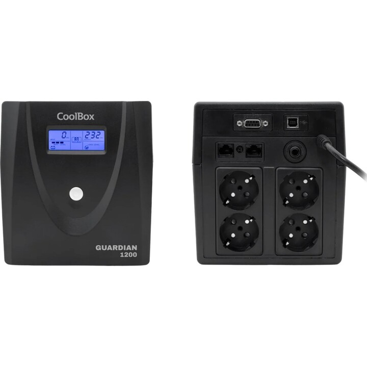 CoolBox Guardian 3 LCD 1200VA SAI (UPS) Línea interactiva 1,2 kVA 4 salidas AC
