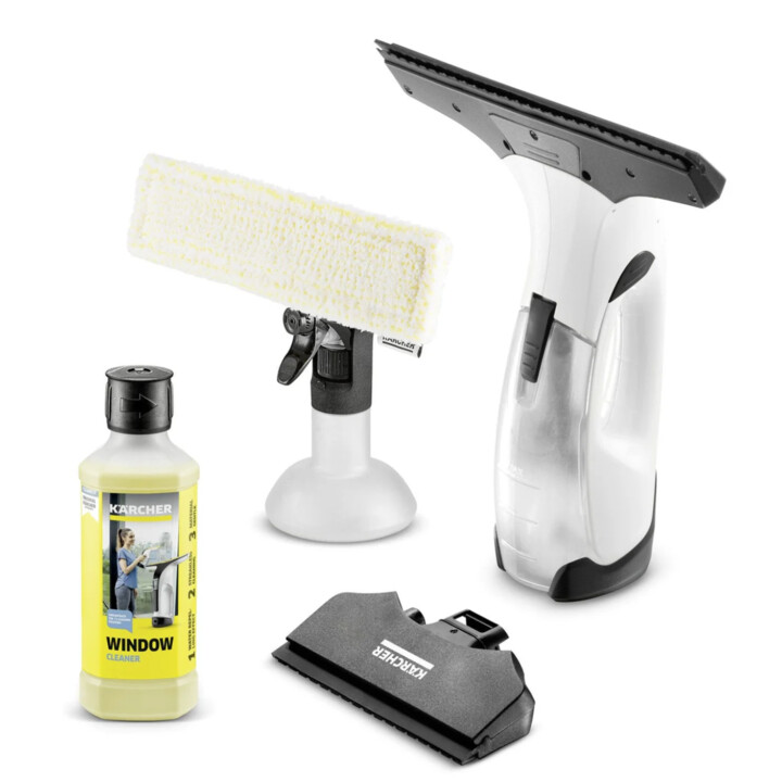 Kärcher WV 2 Plus N D500 Aspirador sin cable para cristales con botella pulverizadora, blanco