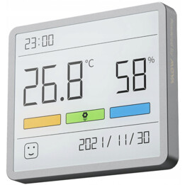 MOVA MTHM01 Digital Thermometer Hygrometer with Humidity Gauge and Clock, White