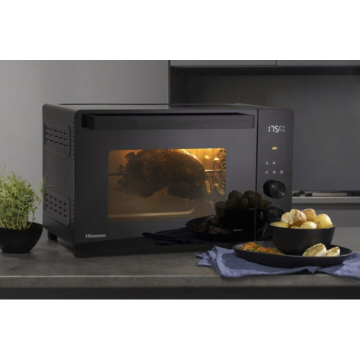 Hisense HOM30AF, mini fritadeira de 30L com tecnologia de cozedura rápida e uniforme para refeições saudáveis, Preto