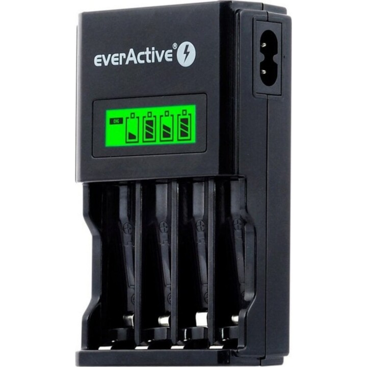 Cargador de pilas Everactive NC450B LCD NiMH AA AAA protección sobrecalentamiento