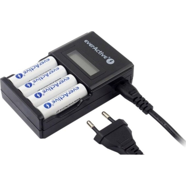 Cargador de pilas Everactive NC450B LCD NiMH AA AAA protección sobrecalentamiento
