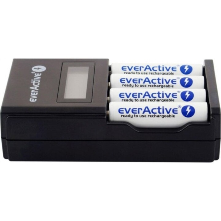 Cargador de pilas Everactive NC450B LCD NiMH AA AAA protección sobrecalentamiento