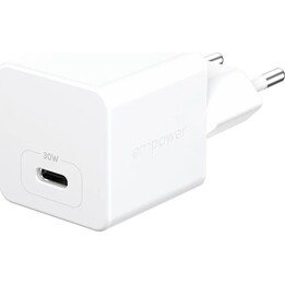 PanzerGlass 30W Turbo Charger with Single USB-C and EU Plug, Silver White