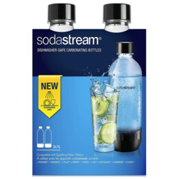 2-Pack of 1L Black Sodastream Bottles