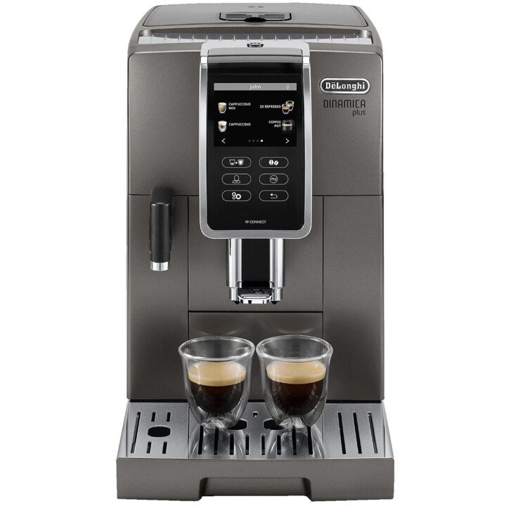 DELONGHI Dinamica Plus ECAM376.95.T - 13 Especialidades de Café Cafetera Automática Titanio