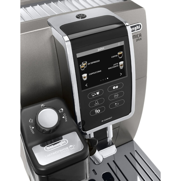DELONGHI Dinamica Plus ECAM376.95.T - 13 Especialidades de Café Cafetera Automática Titanio