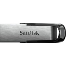 Sandisk Ultra Flair 32GB USB Flash Drive, USB Type-A 3.0, Black, Stainless Steel