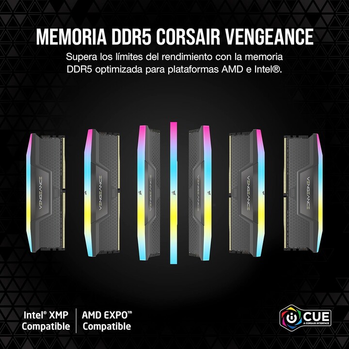 Corsair Vengeance RGB 16GB 2x8GB 6000MHz CL36 EXPO-XMP Gris